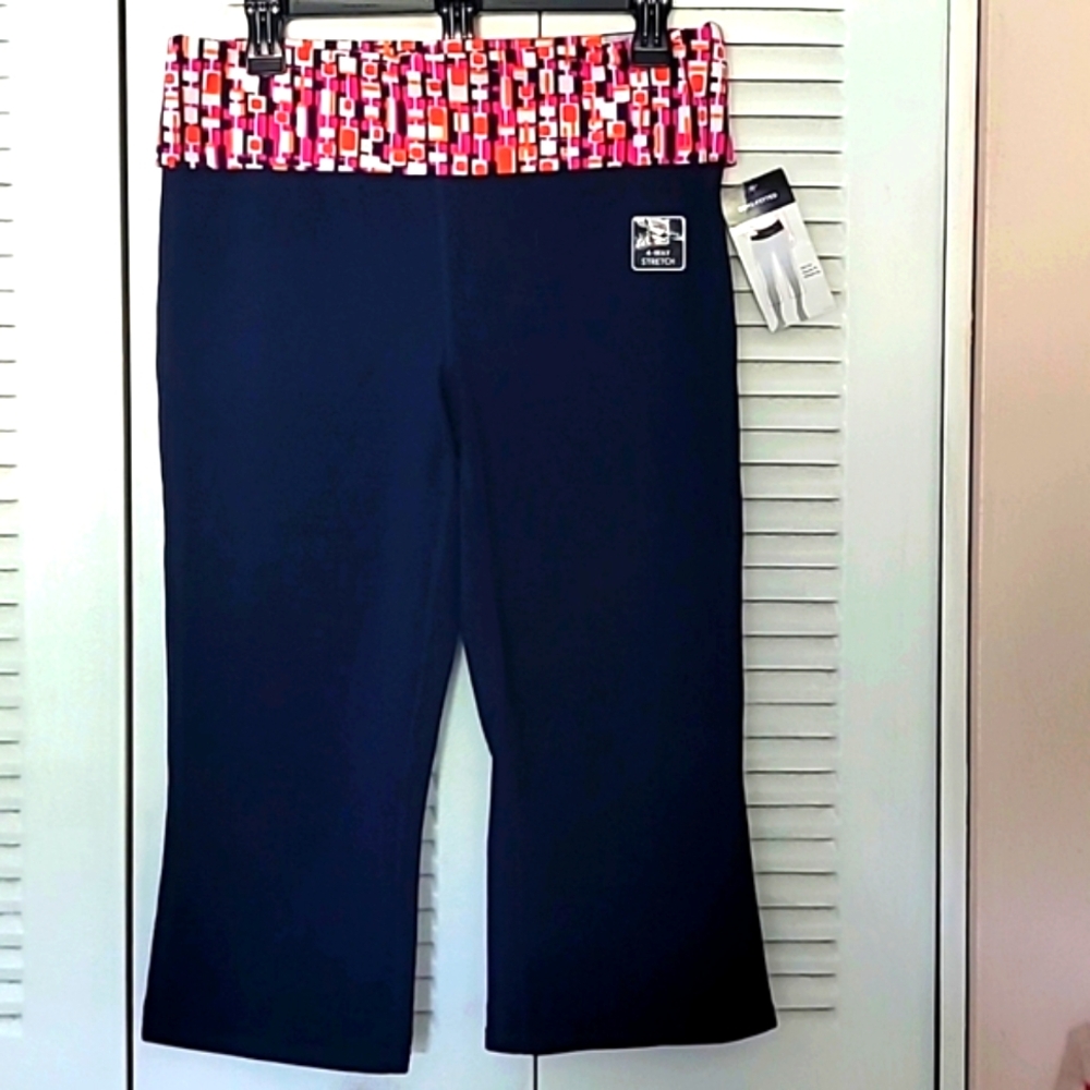 Navy Capri Athletic Wear with UV Protection New